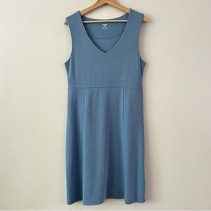 Horny Toad Sleeveless V-Neck Tencel Lyocell Blend Dress in Blue size medium